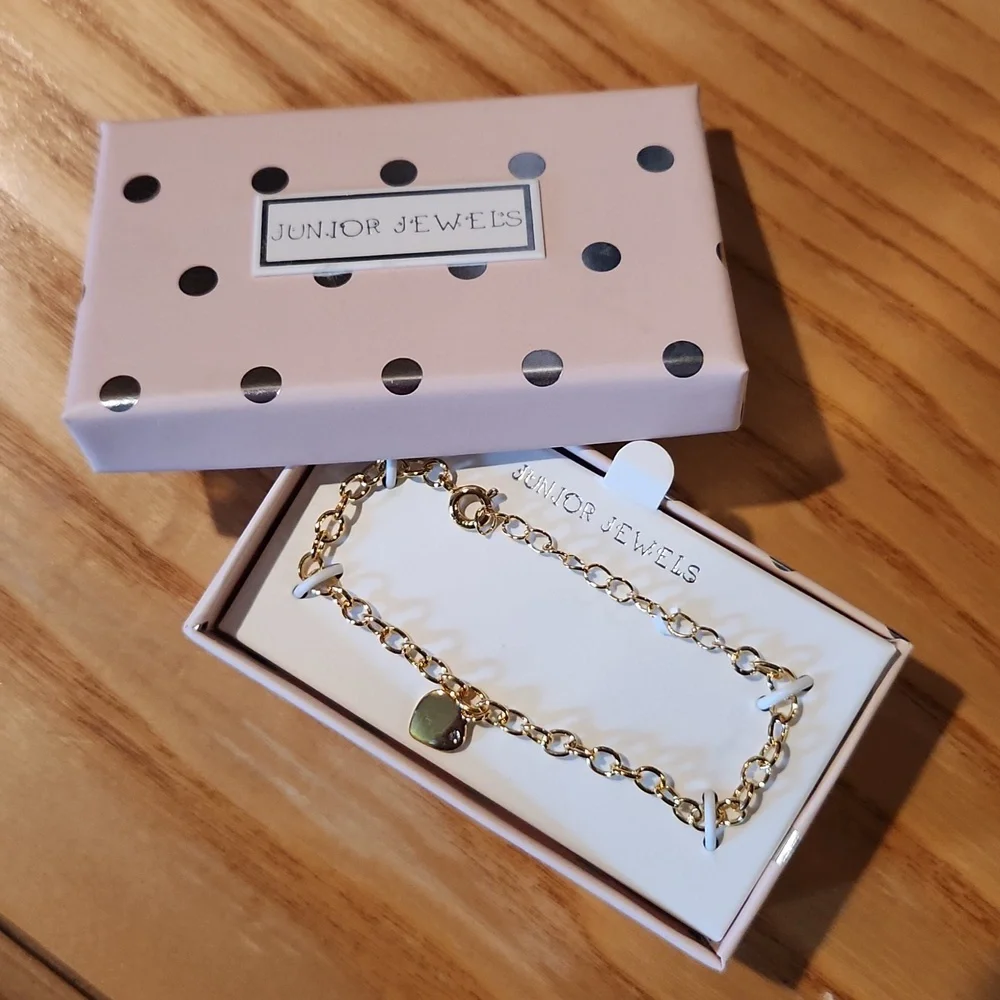 Junior Jewels Kids' Gold Tone Sterling Silver Diamond Accent Heart Bracelet